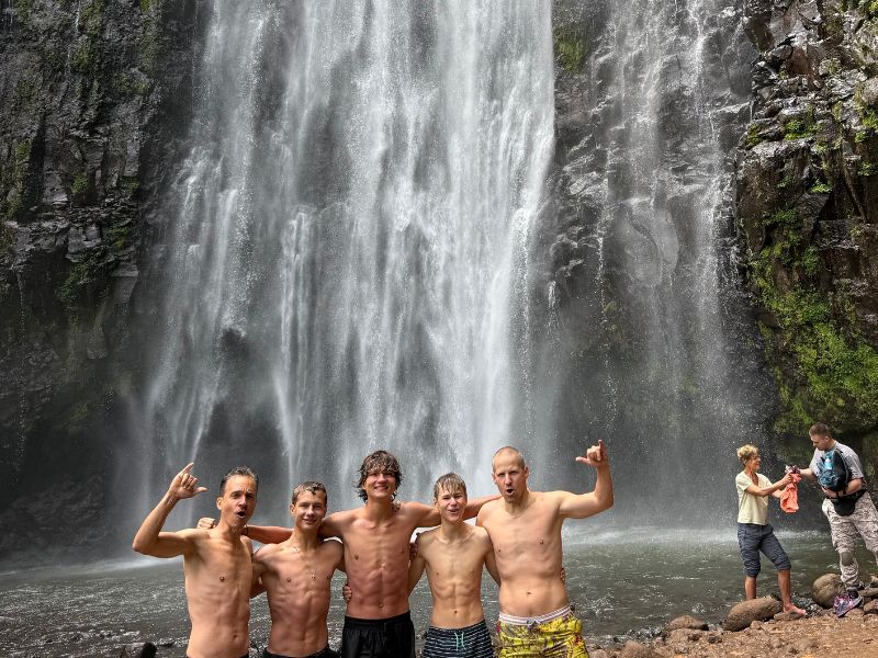 Swimming at materuni waterfall