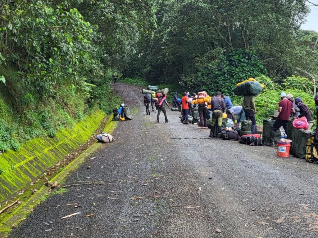 Porters at Strat point Machame gate