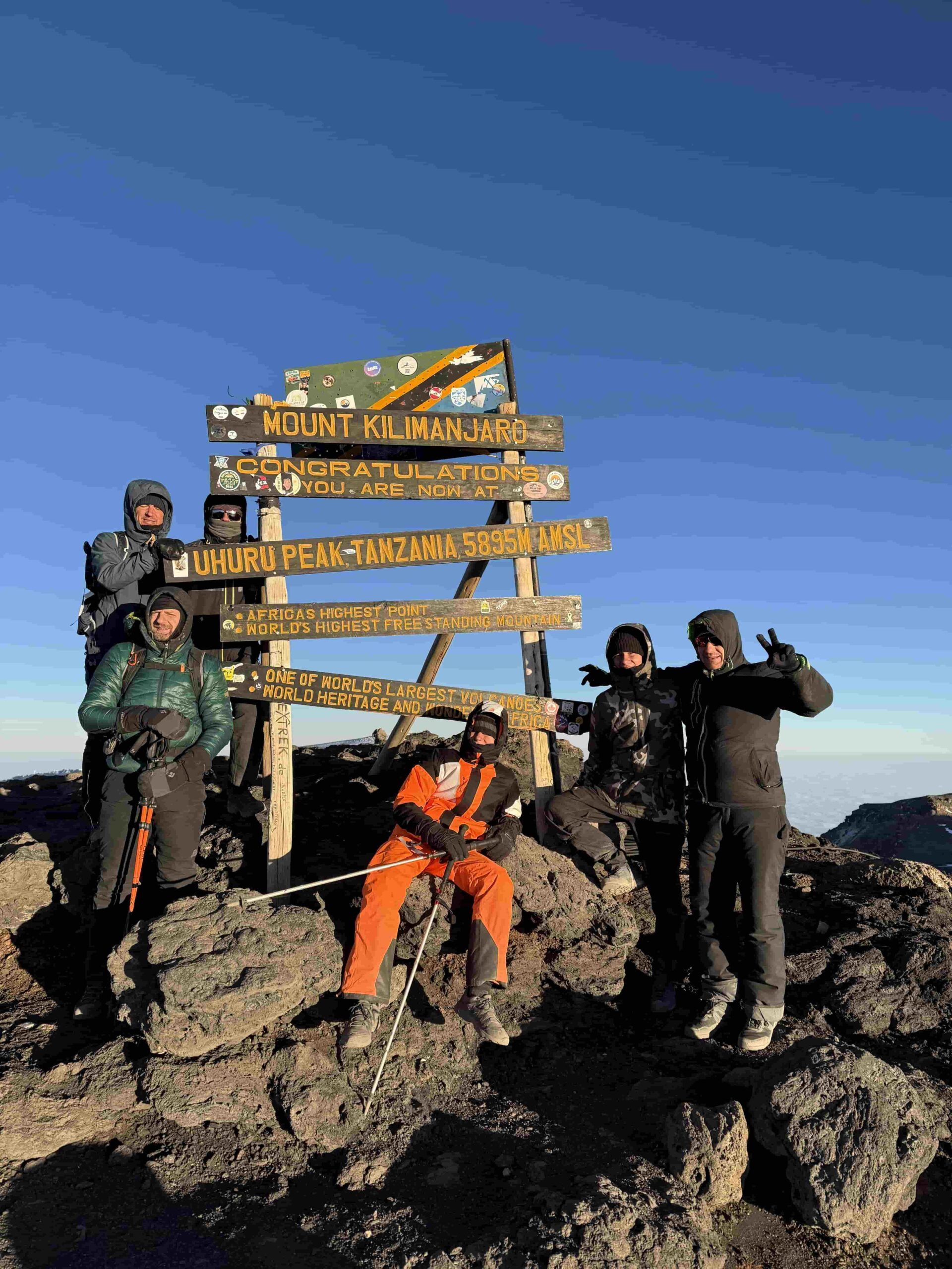 At the top of Uhuru Peak scaled