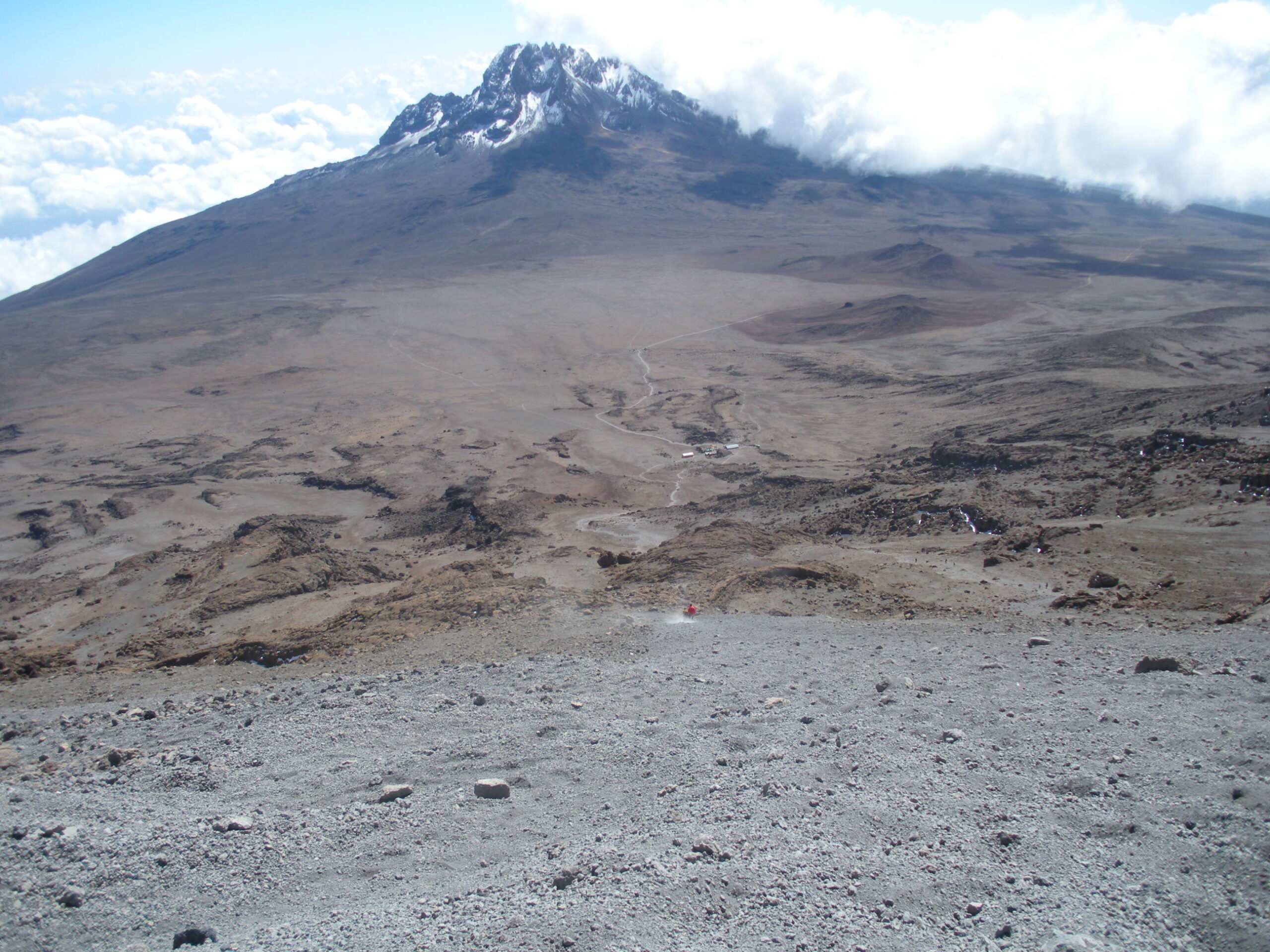 Kibo hut with view to Mawezi peak