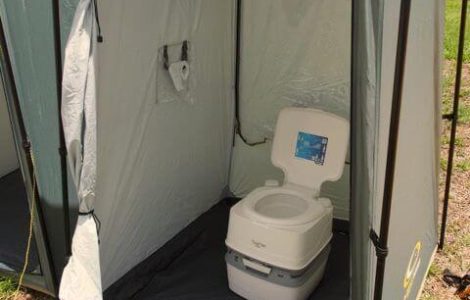 Toilet Facilities In Between Tent Camps And At Night